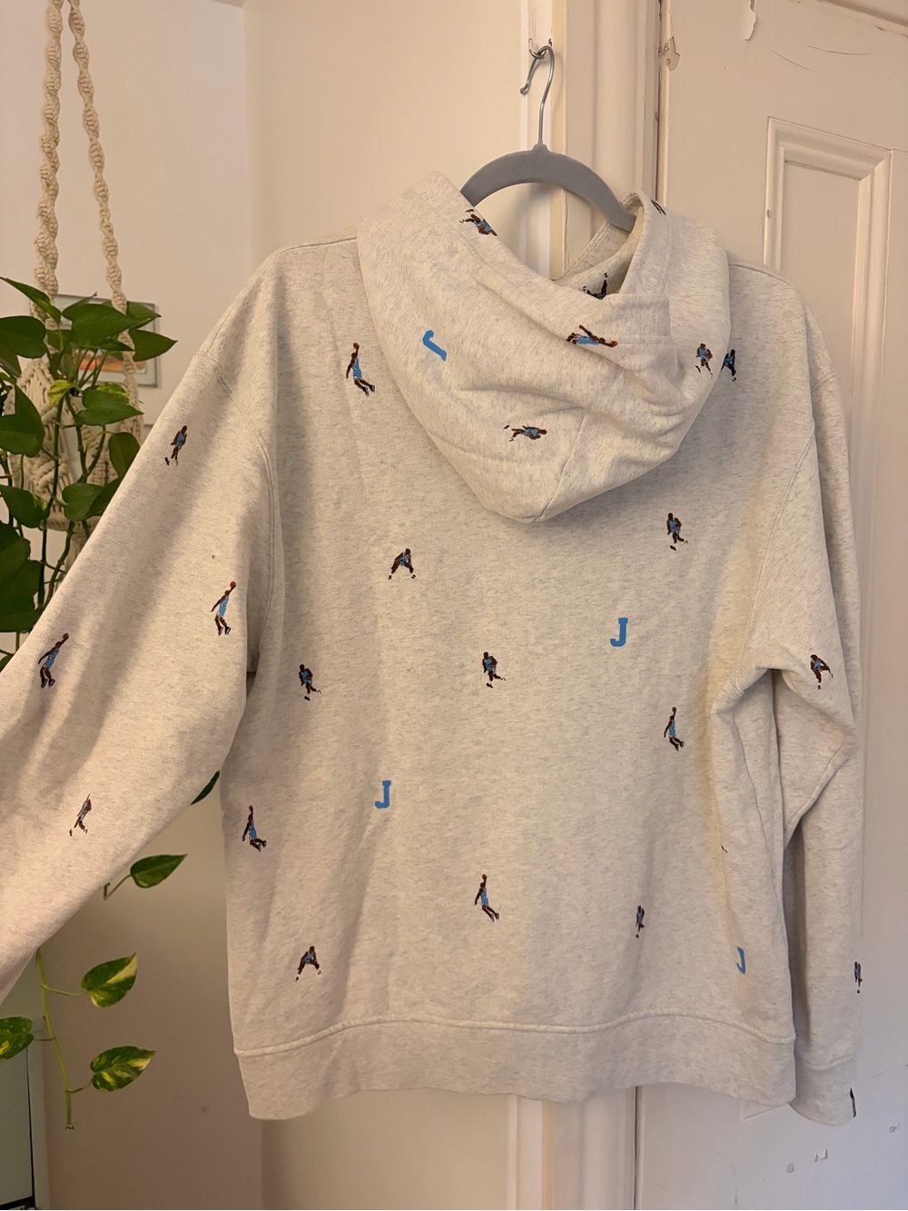 Jordan Essentials All-Over Print Hoodie- Heather Grey